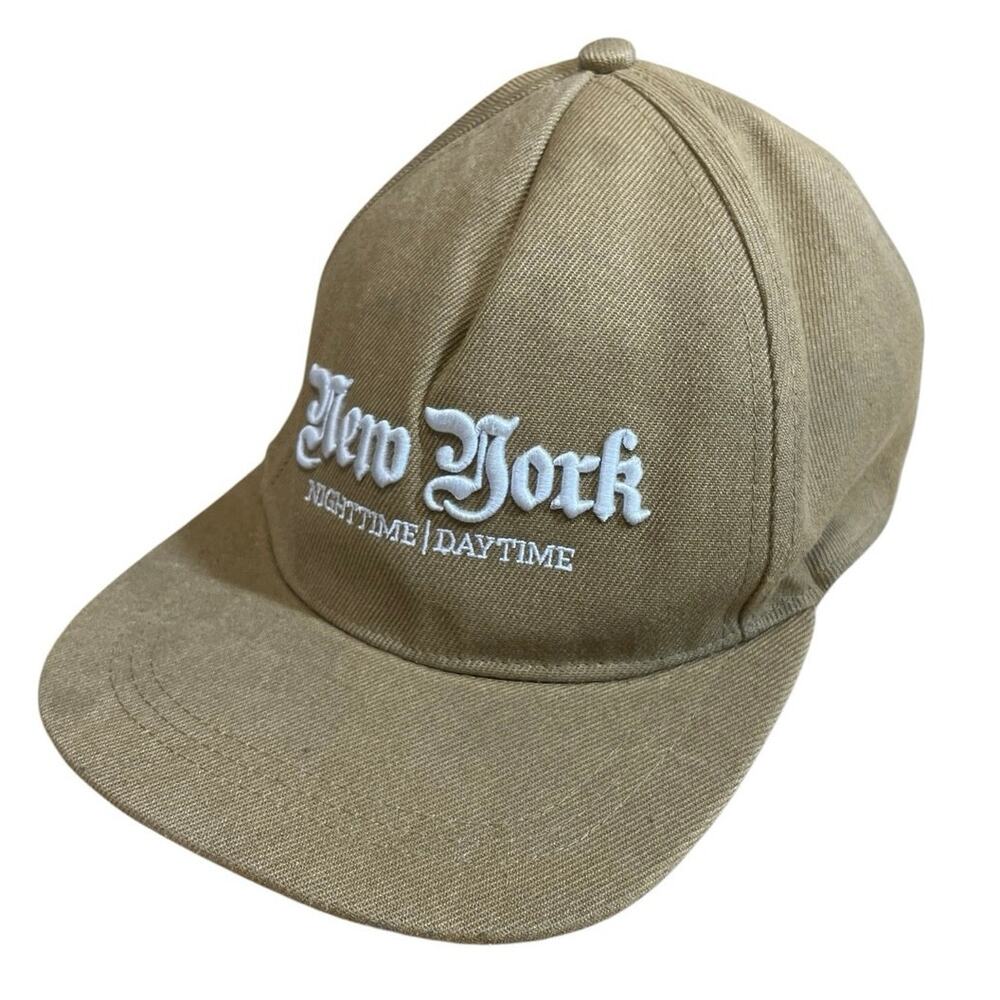 H&M Divided New York Nighttime Daytime Beige Embroidered Baseball Hat Cap OS
